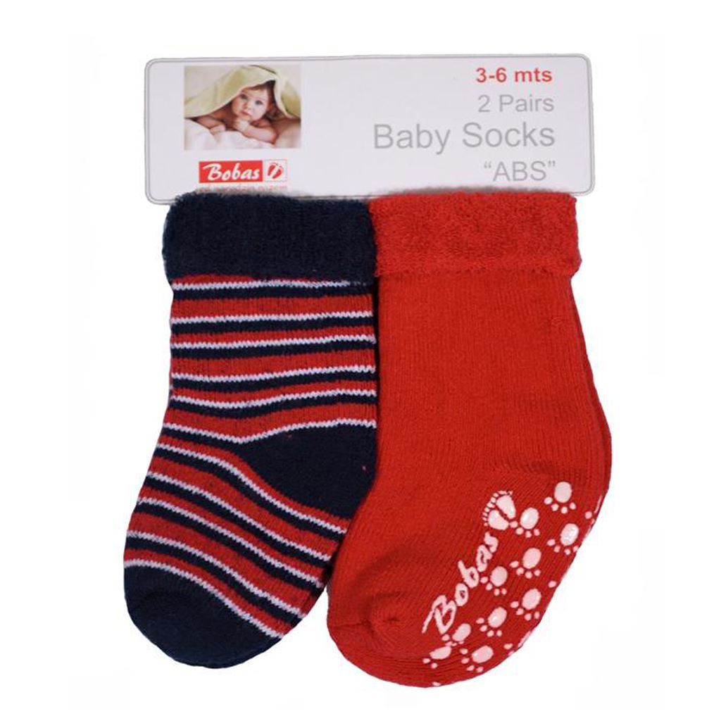 Dojčenské froté ponožky Bobo Baby červené 2 páry