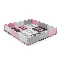 Penové puzzle podložka ohrádka Milly Mally Jolly 3x3 Digits Pink Grey