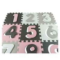 Penové puzzle podložka ohrádka Milly Mally Jolly 3x3 Digits Pink Grey