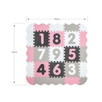 Penové puzzle podložka ohrádka Milly Mally Jolly 3x3 Digits Pink Grey