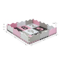 Penové puzzle podložka ohrádka Milly Mally Jolly 3x3 Digits Pink Grey