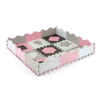 Penové puzzle podložka ohrádka Milly Mally Jolly 3x3 Shapes Pink Grey