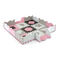 Penové puzzle podložka ohrádka Milly Mally Jolly 3x3 Shapes Pink Grey