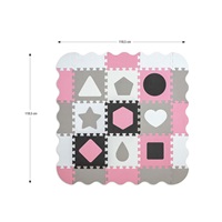 Penové puzzle podložka ohrádka Milly Mally Jolly 3x3 Shapes Pink Grey