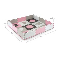 Penové puzzle podložka ohrádka Milly Mally Jolly 3x3 Shapes Pink Grey