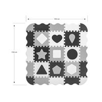 Penové puzzle podložka ohrádka Milly Mally Jolly 3x3 Shapes Grey