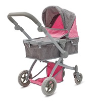 Kočík pre bábiky 2v1 Baby Mix Sophie pink-grey