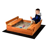 Detské drevené pieskovisko s poklopom a lavičkami Baby Mix 100x100 cm