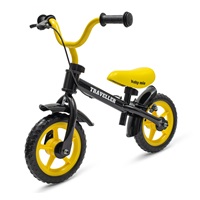 Detský balančný bicykel s brzdou Baby Mix Traveller čierny