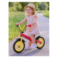 Detský balančný bicykel s brzdou Baby Mix Traveller červený