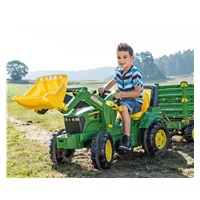 Šliapací traktor nakladač Rolly Toys John Deere Farmtrac zelený