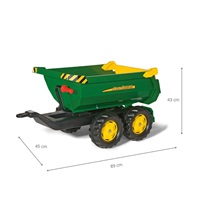 Sklápací traktorový príves Rolly Toys John Deere Halfpipe zelený