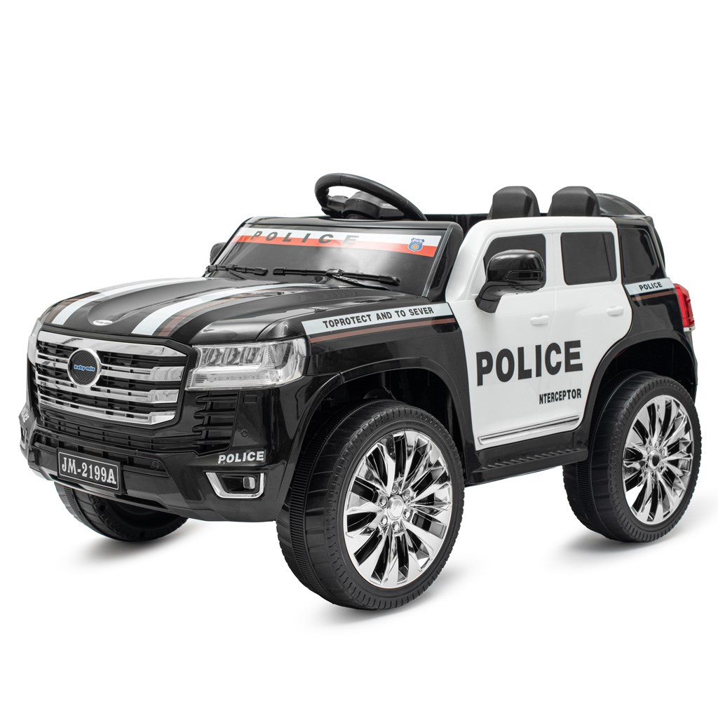 Detské elektrické autíčko Baby Mix Police 4x4 čierne