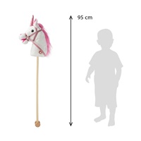 Hobby horse unicorn so zvukom a kolieskami Nia Baby Mix white