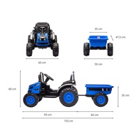 Elektrický traktor s prívesom Milly Mally Farmer modrý