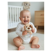 Detská plyšová hrkálka Baby Mix psík hnedý