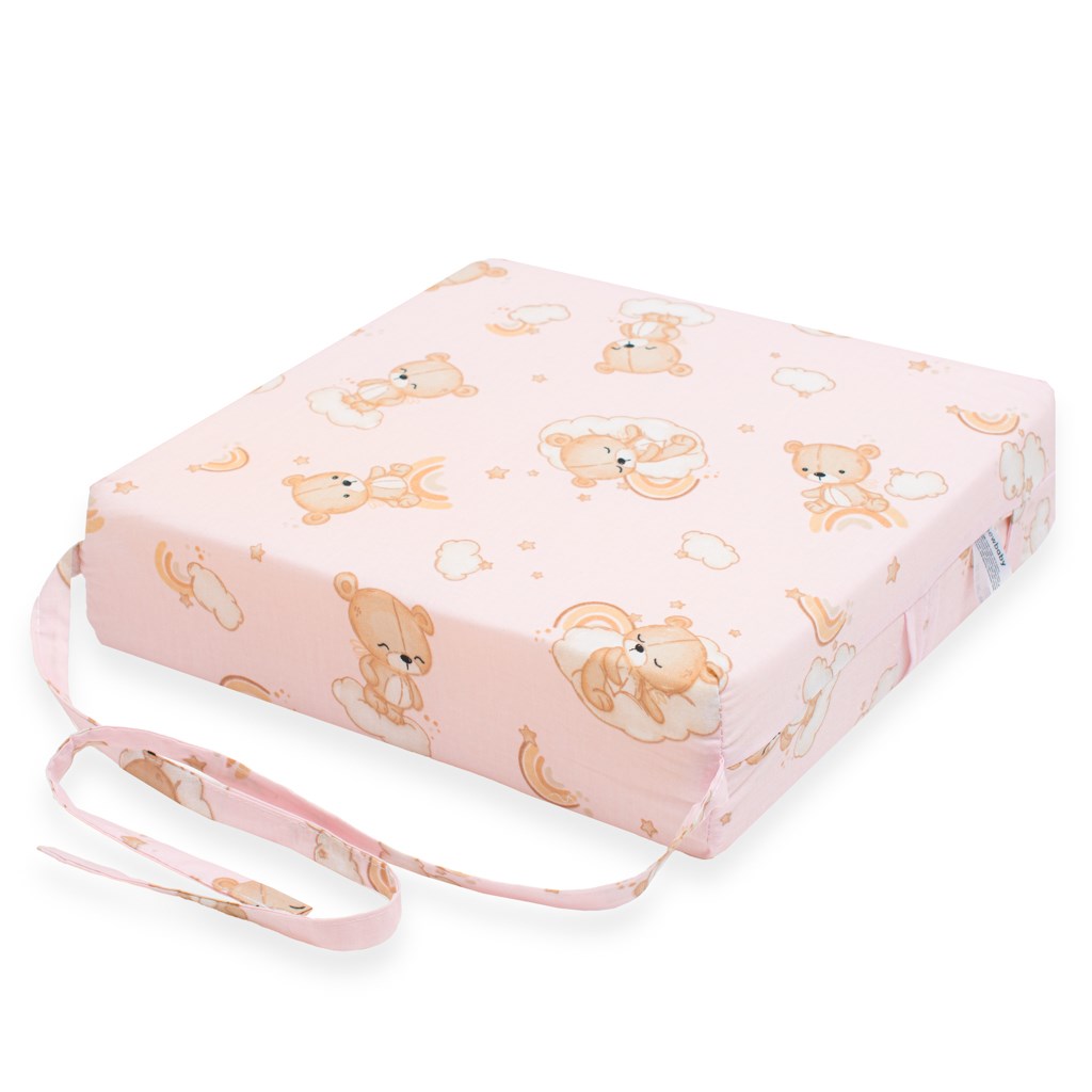 Detský podsedák na stoličku New Baby BASIC  Bear pink