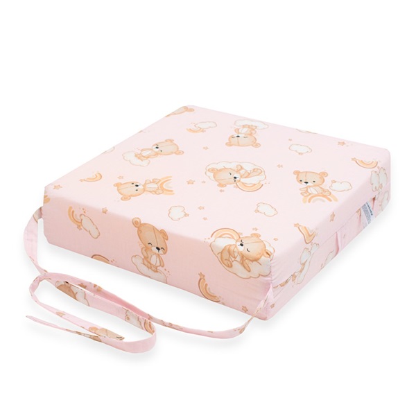 Detský podsedák na stoličku New Baby BASIC  Bear pink