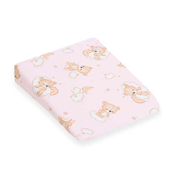 Poťah na detský vankúš -klin New Baby BASIC30x37 cm bear pink