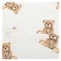 Mušelínový poťah na detský vankúš-klin New Baby STANDARD 59x37cm bear