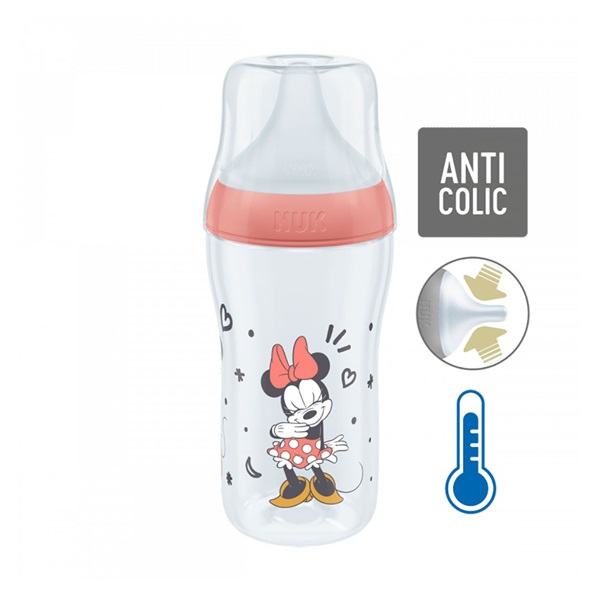 Dojčenská fľaša NUK Perfect Match MICKEY Temperature Control 260 ml red