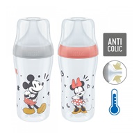 Dojčenská fľaša NUK Perfect Match MICKEY Temperature Control 260 ml red