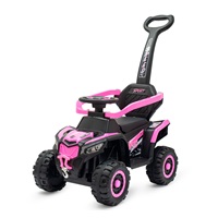 Detské elektrické odrážadlo Baby Mix Ruggy s vodiacou tyčou baby pink