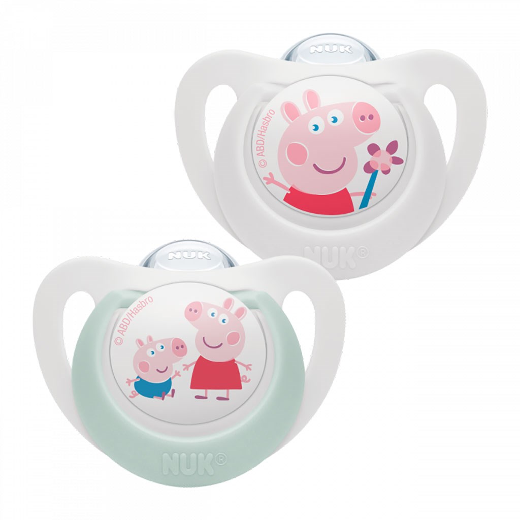 Cumlík  NUK Star Peppa Pig 0-6m  2 ks