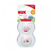 Cumlík  NUK Star Peppa Pig 0-6m  2 ks