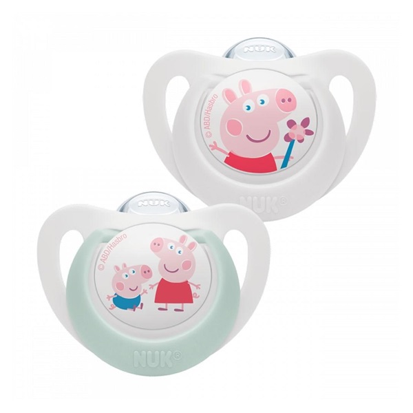 Cumlík  NUK Star Peppa Pig 6-18m  2 ks