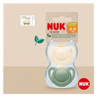 Latexový cumlík NUK For Nature 0-6m 2 ks box zelená