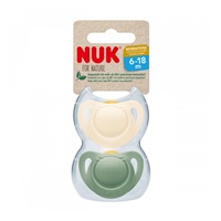 Latexový cumlík NUK For Nature  6-18 m 2 ks box zelená