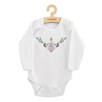 Detské body s potlačou New Baby Ľudový vzor kvetiny