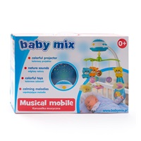 Kolotoč nad postieľku so svetelným projektorom Baby Mix mätový (poškodený obal)