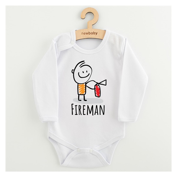 Detské body s potlačou New Baby FIREMAN