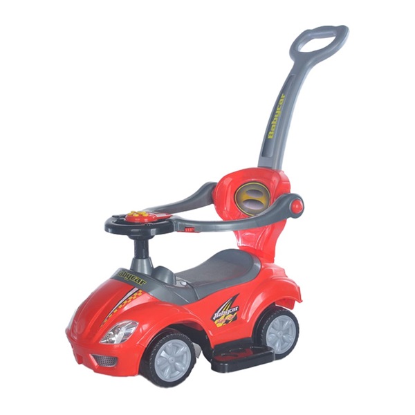 Detské odrážadlo s vodiacou tyčou 3v1 Baby Mix Mega Car červené (POŠKODENÝ OBAL)