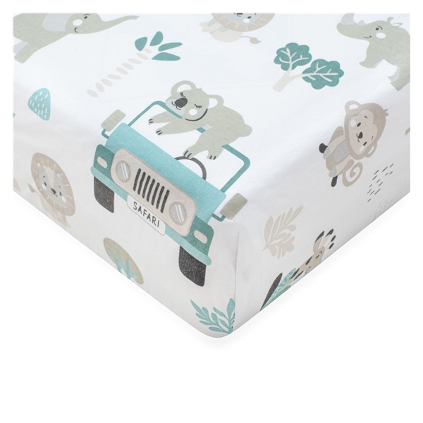 Bavlnené prestieradlo do postieľky New Baby Safari II 120x60 cm