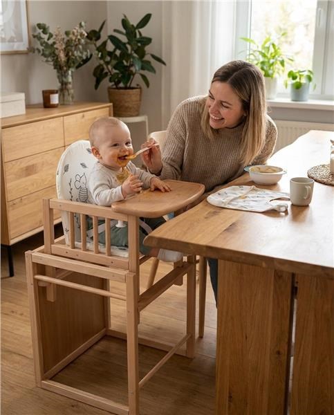 Detská drevená jedálenská stolička New Baby Jerry