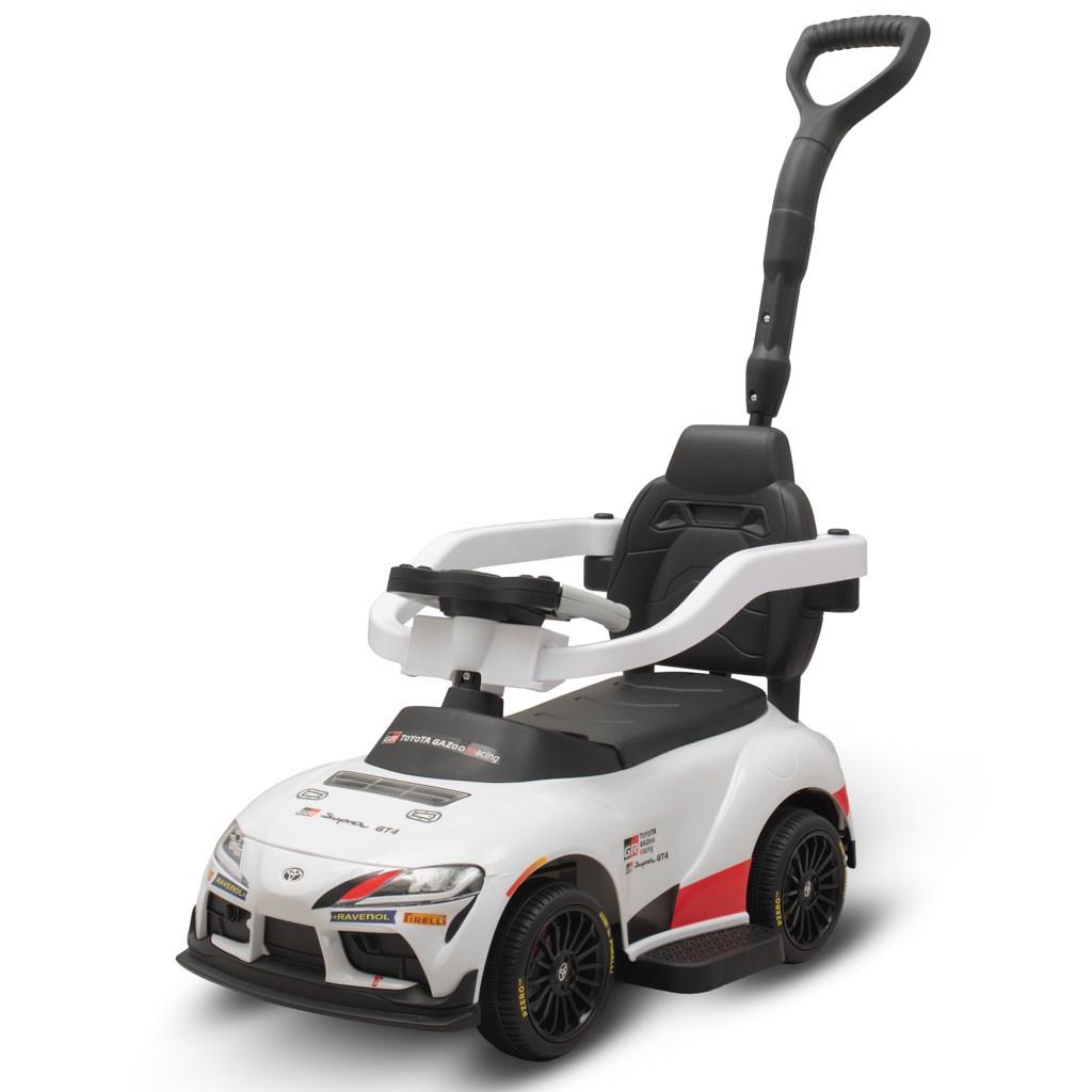 Detské odrážadlo s vodiacou tyčou Toyota GR Supra GT4 Baby Mix biele