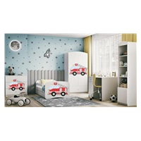 Posteľ BabyDreams 160x80 biela hasiči so zásuvkou bez matraca
