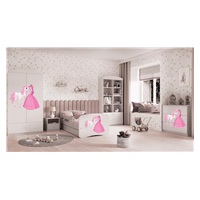 Posteľ BabyDreams  180x80biela princezná koník  so zásuvkou, bez matraca