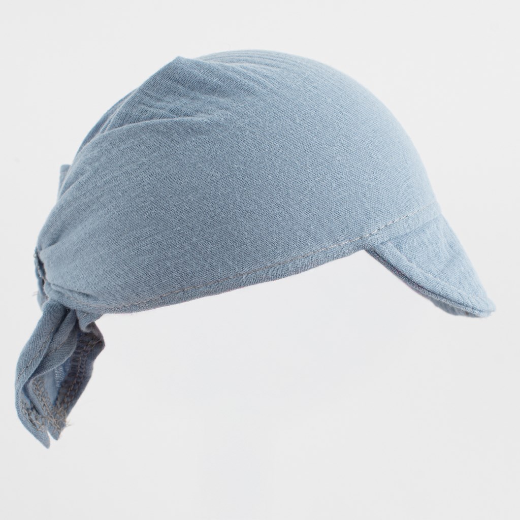Detská letná mušelínová šatka so šiltom New Baby blue