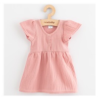 Dojčenské mušelínové šaty New Baby pink