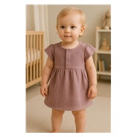 Dojčenské mušelínové šaty New Baby lavender