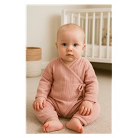 Dojčenský mušelínový overal New Baby pink