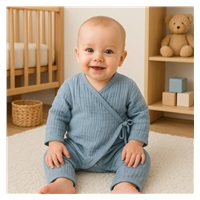 Dojčenský mušelínový overal New Baby blue
