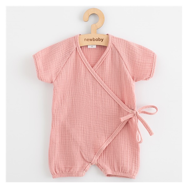 Dojčenský letný mušelínový overal New Baby pink