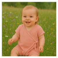 Dojčenský letný mušelínový overal New Baby pink