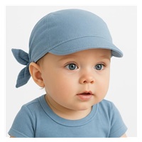 Detská letná mušelínová šatka so šiltom New Baby blue