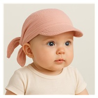 Detská letná mušelínová šatka so šiltom New Baby pink